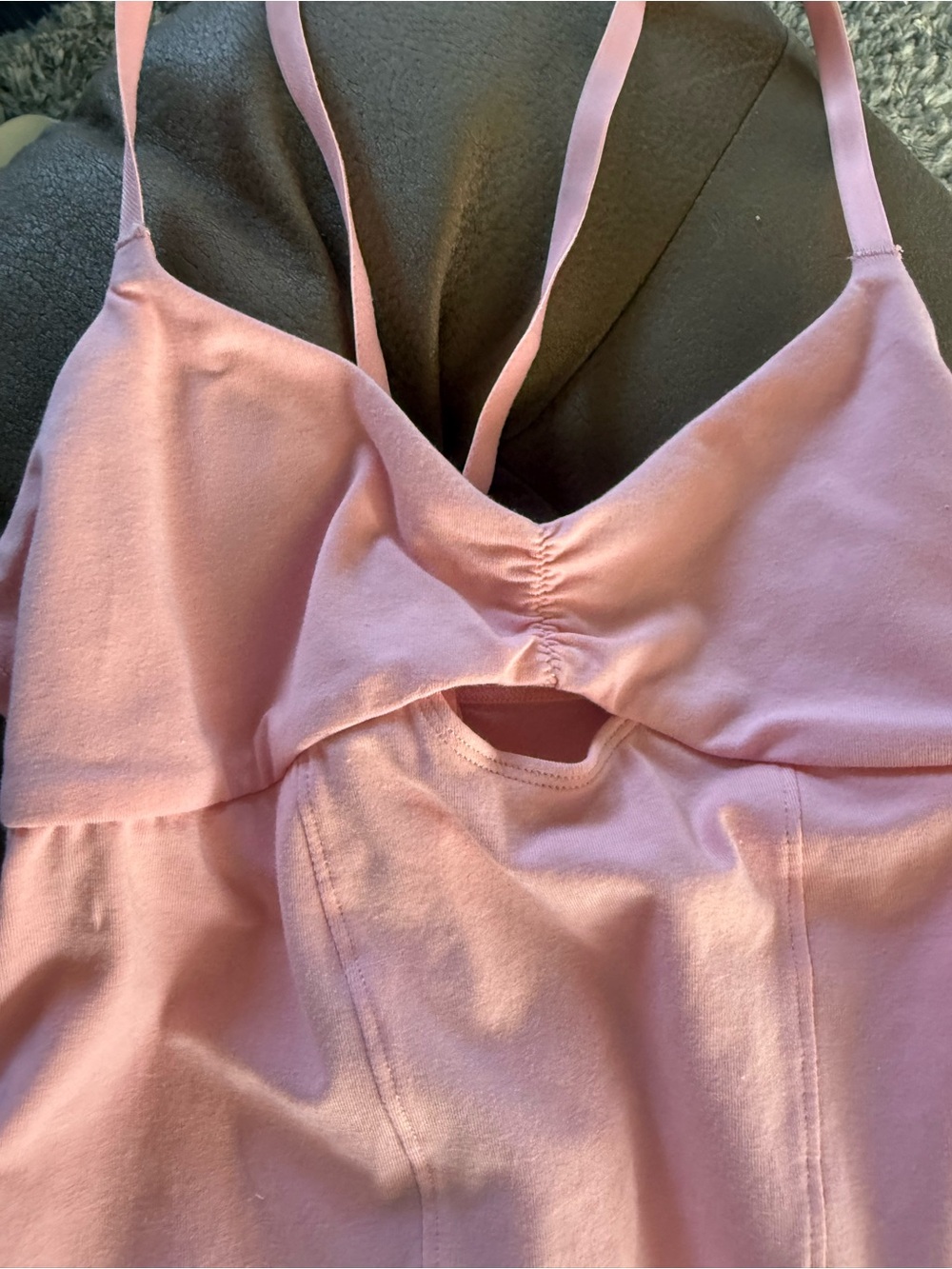 Colsie Pink Ruched Keyhole Bodysuit - Picture 5 of 7